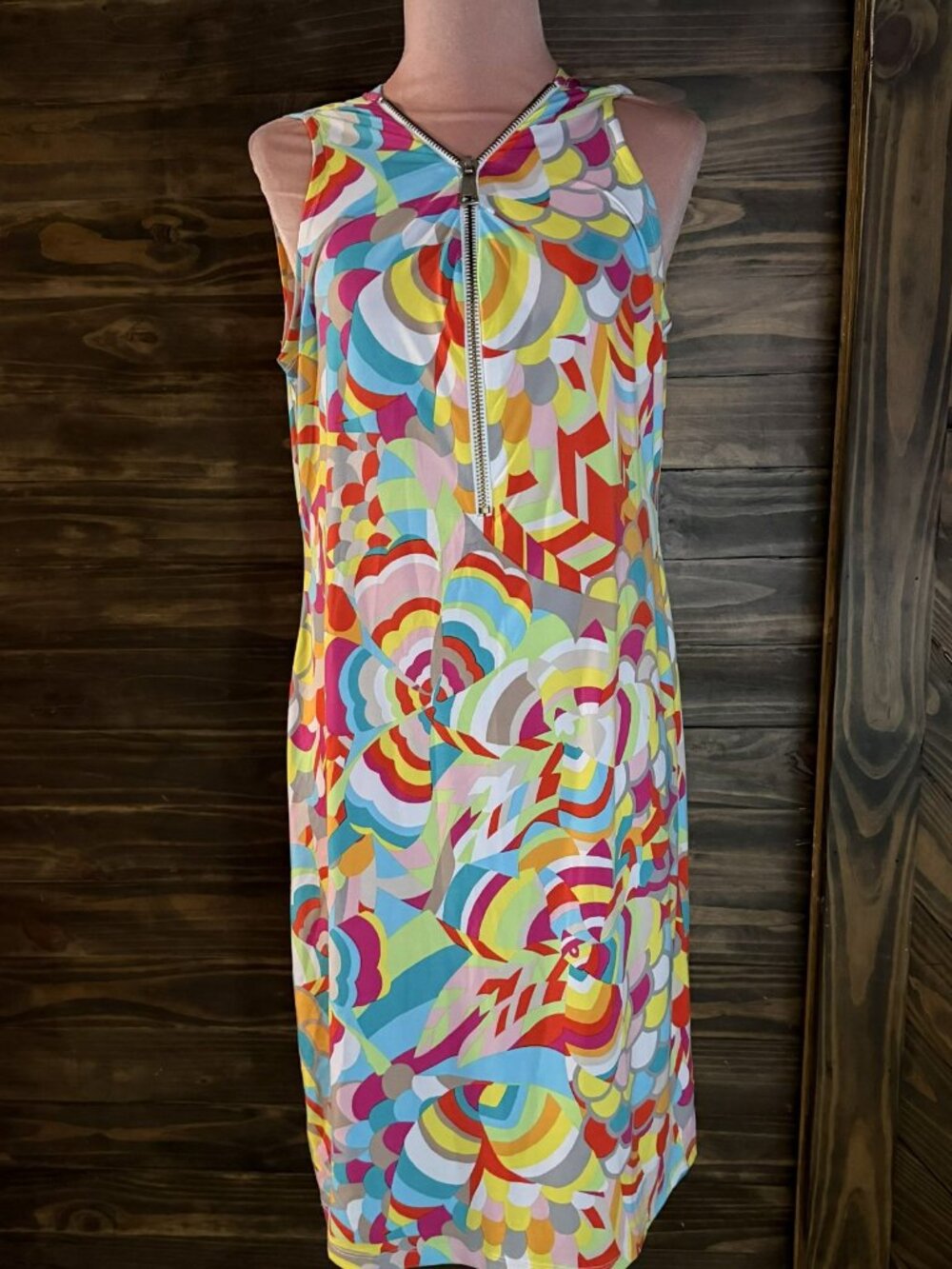 Philosophy Womens Abstract Multicolor Sleeveless Dress